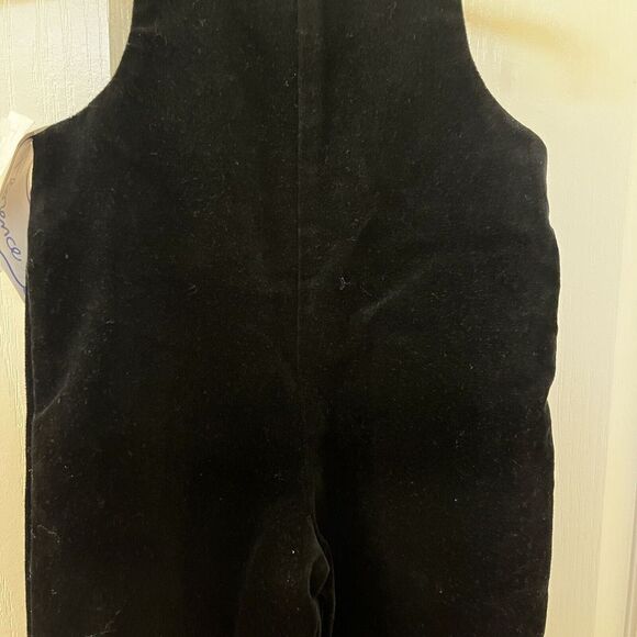 Florence Eiseman Black Velvet Snowman Longall Overalls Romper Boys 6 Months NWT - Picture 12 of 13